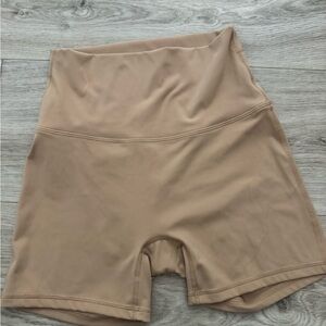 Women's Tan High-Waisted Shorts
